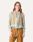 Natte Tweed Boucle Knit Vest