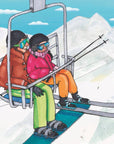 450pc Puzzle & Glue Kit: The Skiers, Amanda Oleander