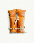 Life Vest Miniature Watercolor Painting - Art Print