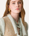 Natte Tweed Boucle Knit Vest