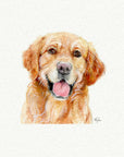 Golden Retriever Miniature Watercolor Painting - Art Print