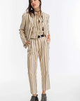Rome Jacquard Pants in Gold Stripes