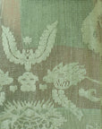 Close-up of green lace fabric with intricate patterns