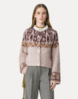 Jacquard Cardigan in Baby Alpaca
