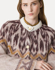 Jacquard Cardigan in Baby Alpaca