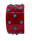Bella Red Carnelian Bangle with Turquoise Resin Stones
