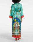 Surrealist Summer Silk Midi Dress