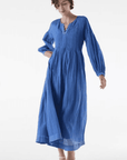 Made In Stsudio Zabala Maxi Dress Blue Lifestyle Image