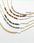 Ocean Breakup Neutral Minimalist Necklace with Color Names