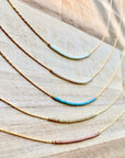 Ocean Breakup Thin Minimalist Necklace Gold Plated