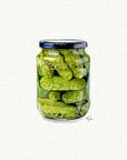 Jar of Pickles Miniature Watercolor Painting - Art Print