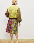 Adriana Jacquard Bomber Jacket by Alemais. A Floral patterned jacket with a mix of colors. Full back image.