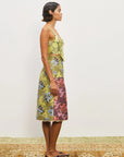 Woman wearing a floral skirt and top. Skirt is the Alemais Adriana Jacquard Skirt