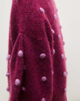 Elia Mulberry Balloon Sweater Close Up