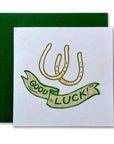 Good Luck Horse Shoes Risograph Tiny Card