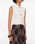 forte_forte cashmere wool english ribbed vest side angle.