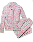 Petite Plum Women's Long Sleeve Pajamas-Floral Flat Lay