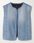 Reversible Denim Sherpa Vest