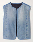 Reversible Denim Sherpa Vest
