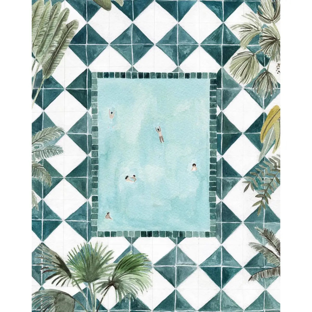 450pc Puzzle &amp; Glue Kit: Swim Club By Isabelle Vandeplassche