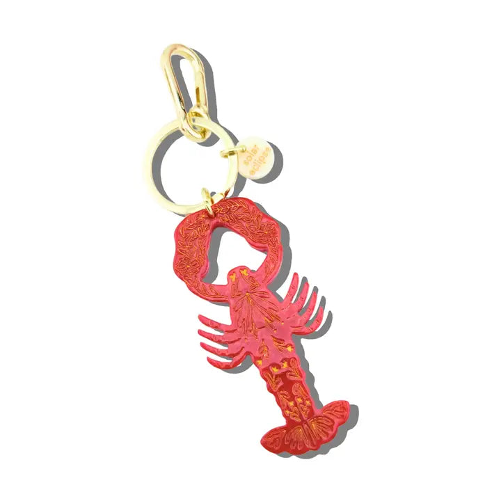 Hand-Painted Lobster Bag Charm + Keychain