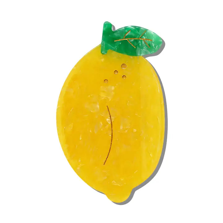 Hand-Painted Lemon Fruit Claw Hair Clip