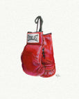 Boxing Gloves Watercolor Painting - Art Print
