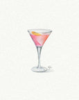 Cosmopolitan Miniature Watercolor Painting - Art Print