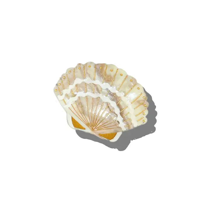 Hand-Painted Seashell Claw Hair Clip