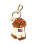 Hand-Painted Americana Puppy Bag Charm + Keychain