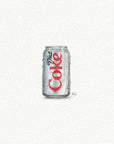 Diet Coke Miniature Watercolor Painting - Art Print