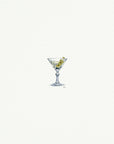 Martini Glass Miniature Watercolor Painting - Art Print