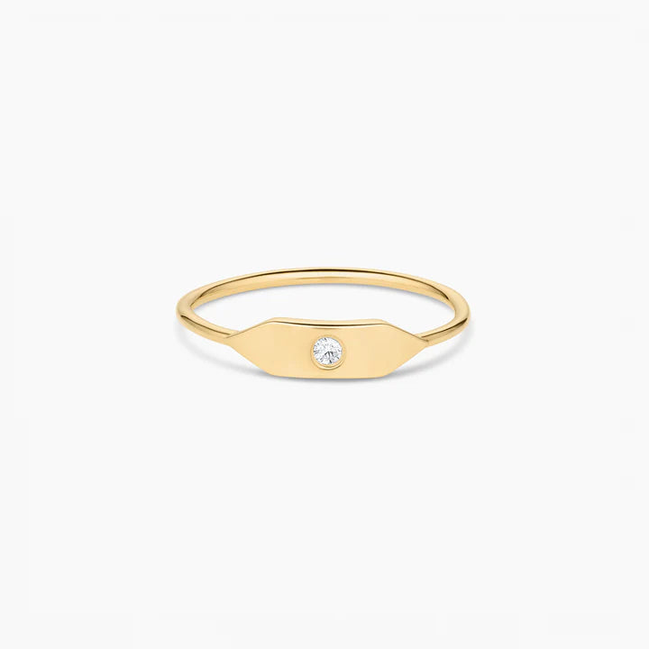 Stacking Stone Signet Ring/Size 6
