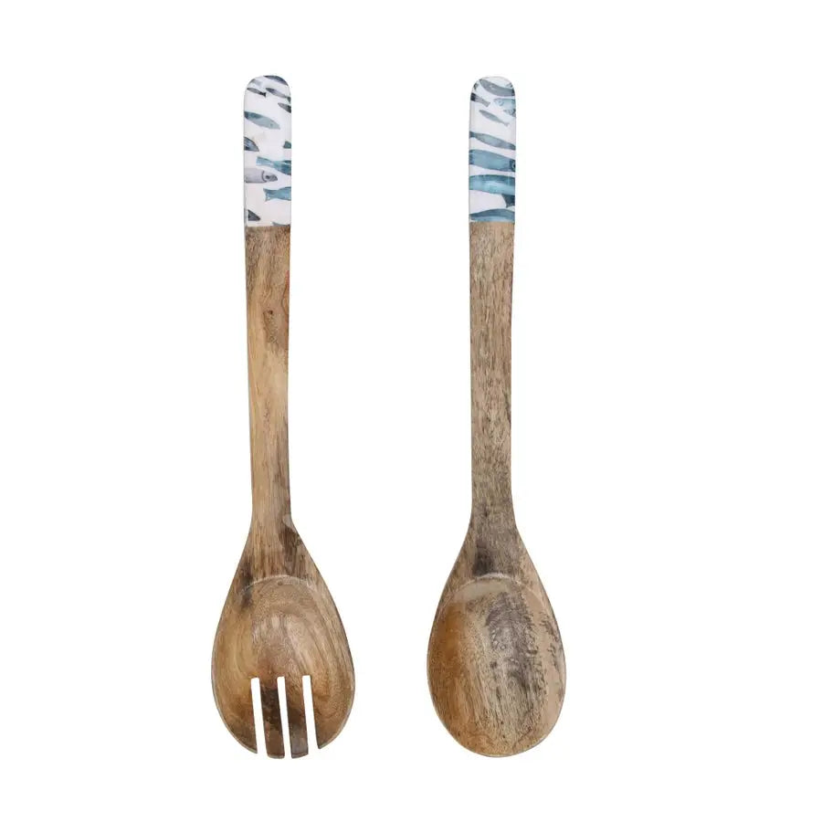 Fishes Salad Server Set of 2 Blue