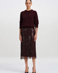 Ava Sequin and Lace Midi Skirt