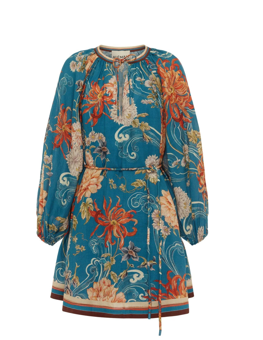 Floral patterned dress on a white background