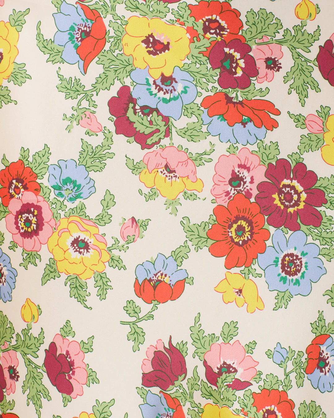 Colorful floral pattern on a beige background