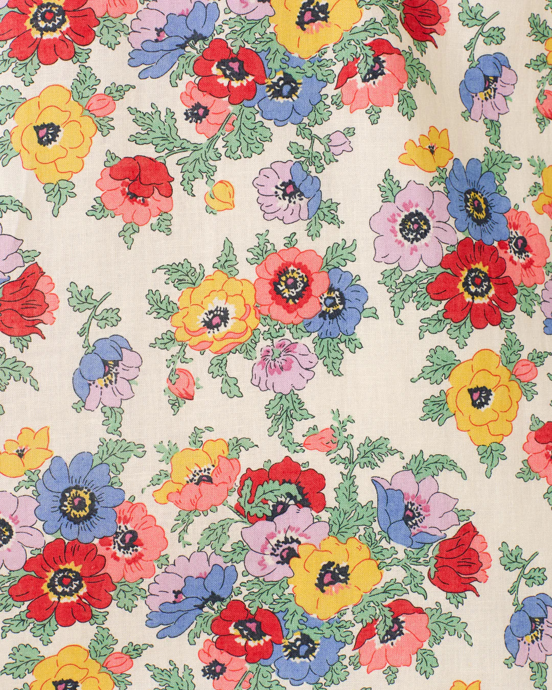 Close Up of patter of the Soleil Wildflower linen Dress from Alix of Bohemia. 