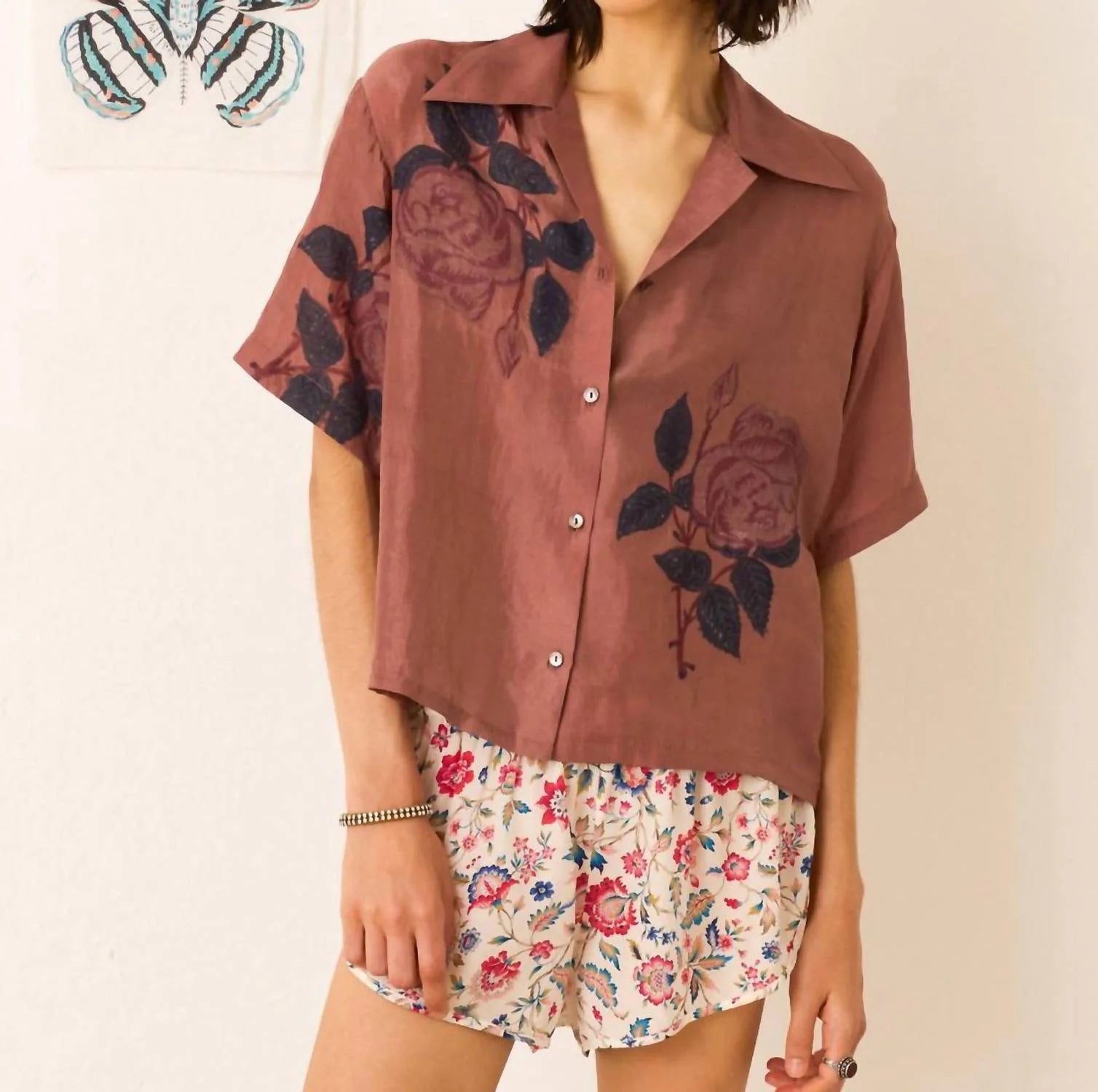 Alix of Bohemia Steve Shirt with shorts