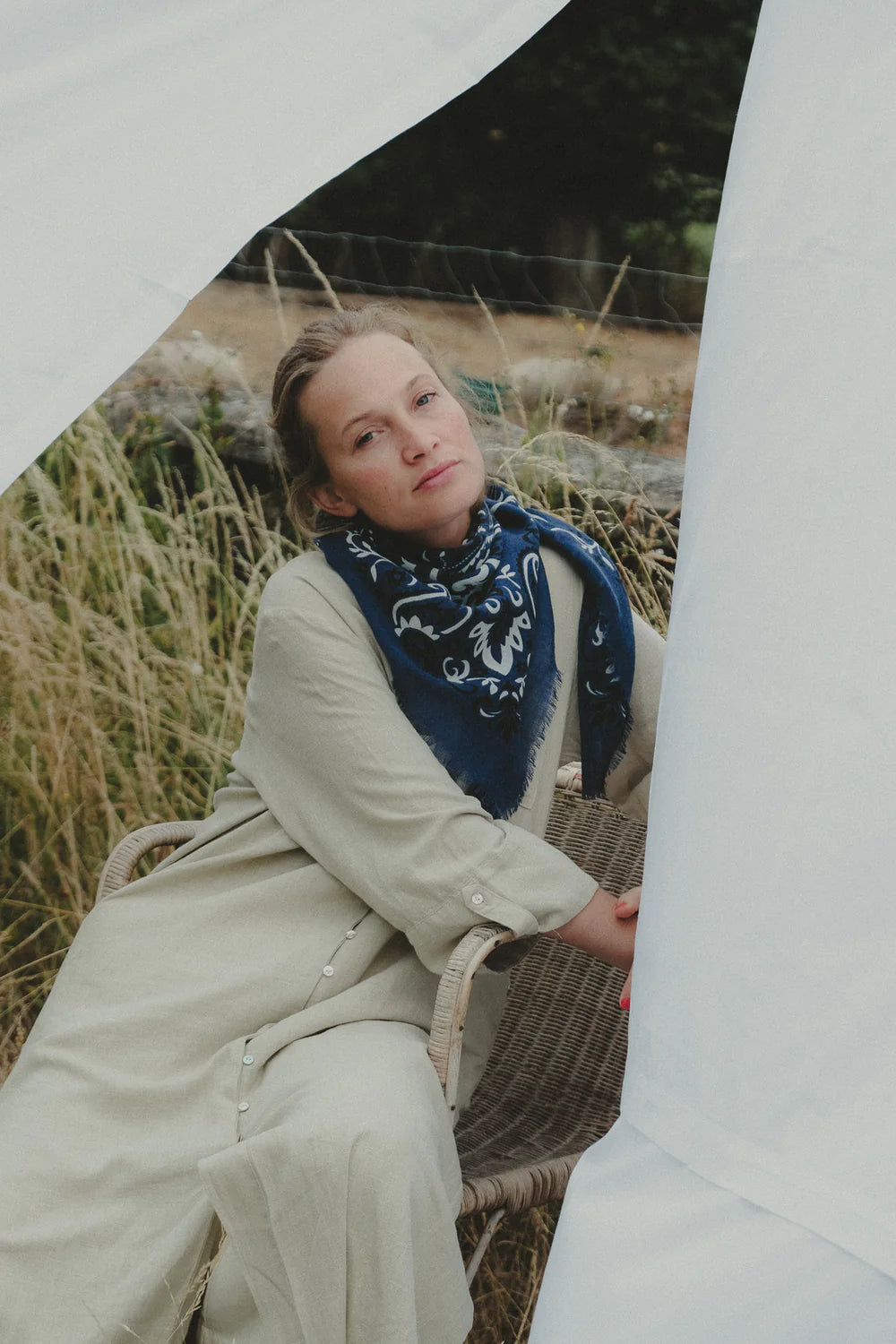 Wool Silk Bandana Scarf