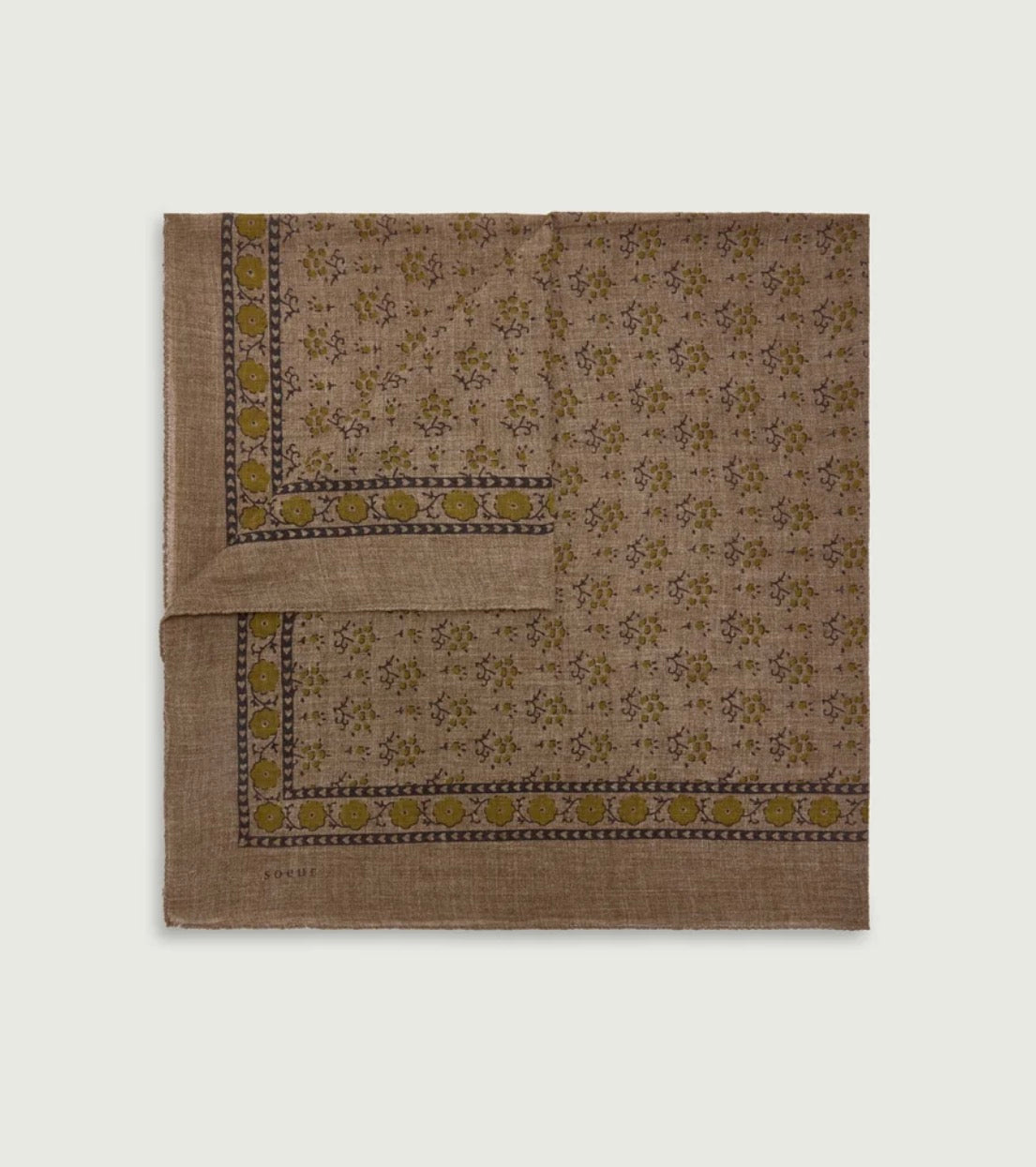 Printed Scarf in Wool Twill