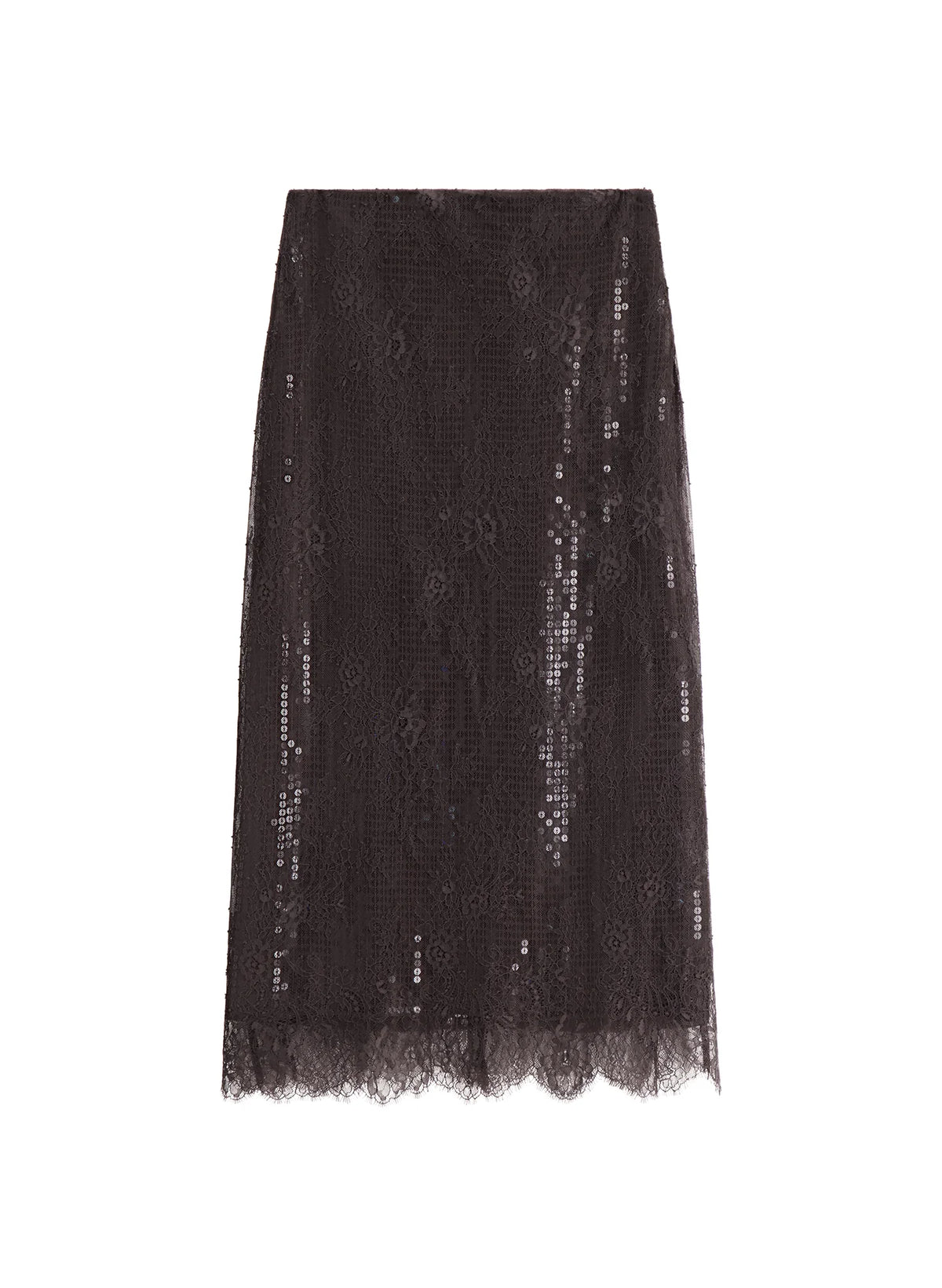 Ava Sequin and Lace Midi Skirt
