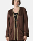 tang—style jacket in envers satin