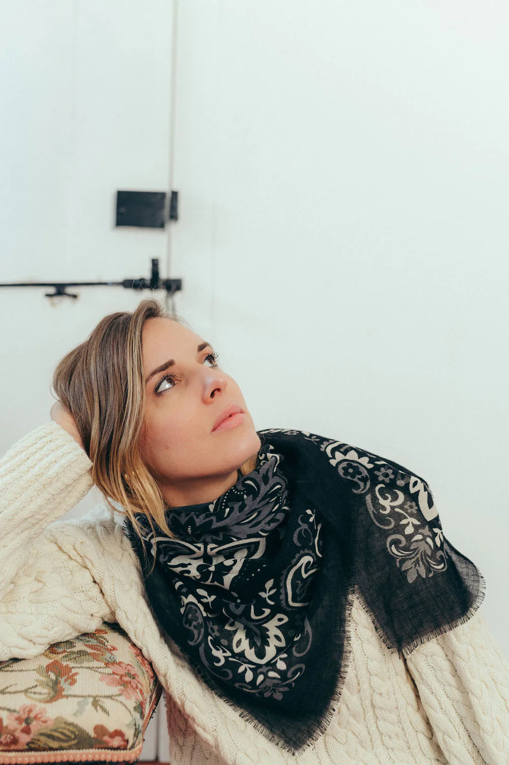 Wool Silk Bandana Scarf