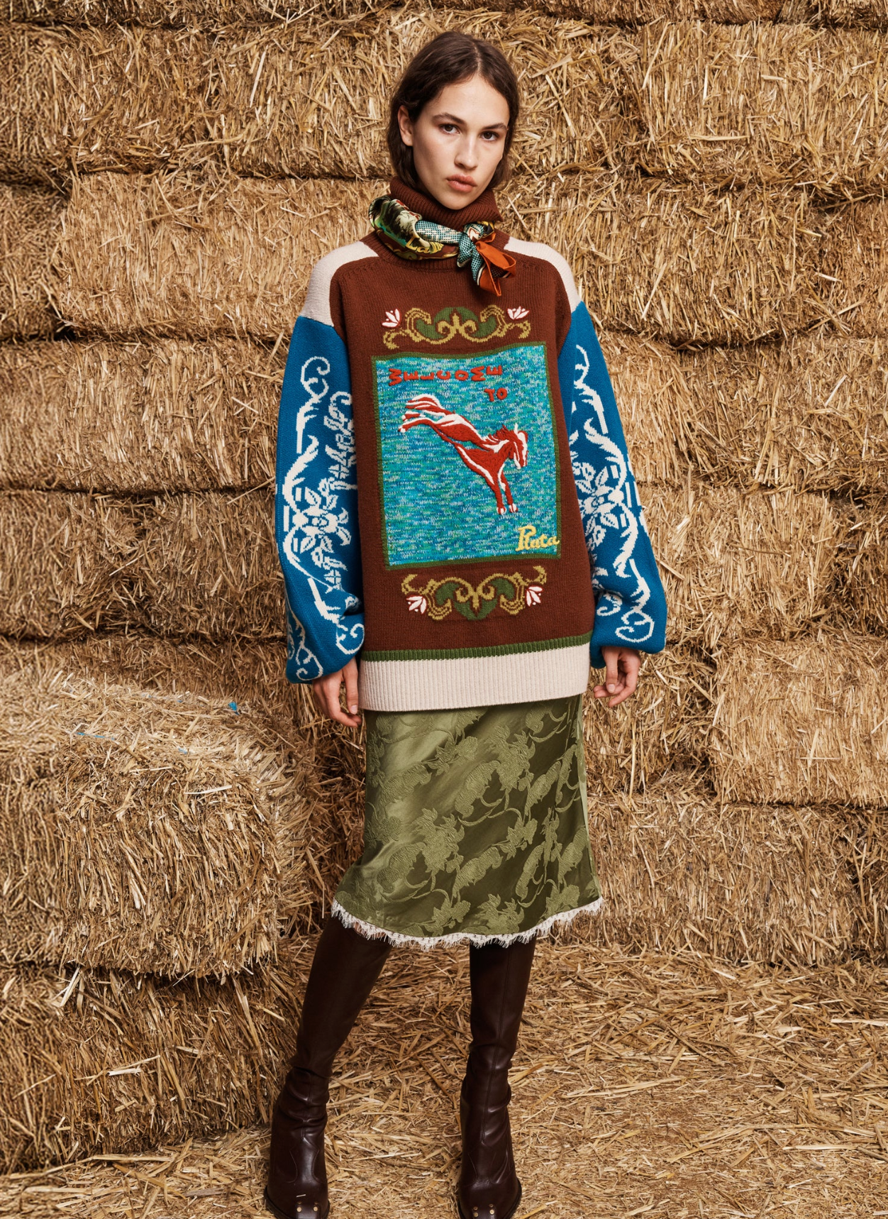 Lasso Patchwork Knit Sweater