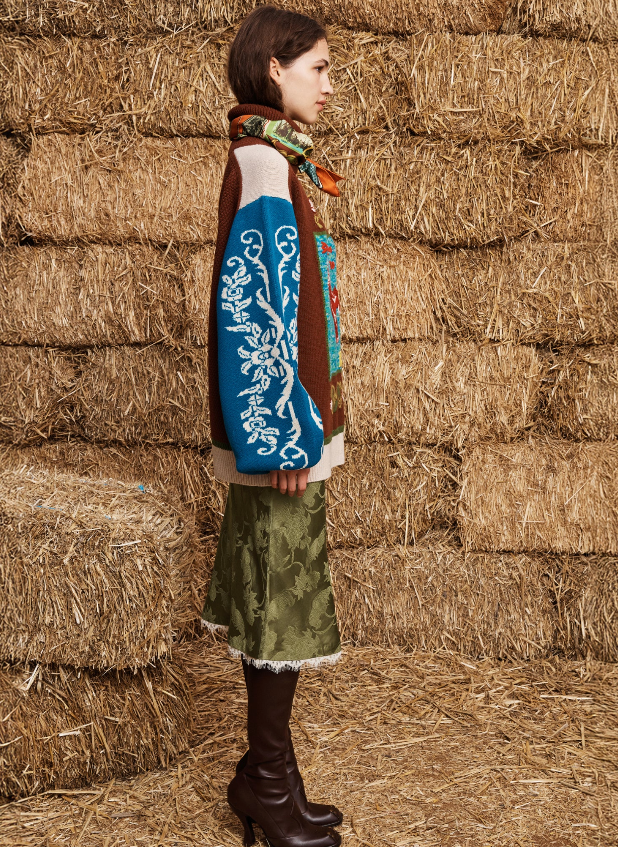 Lasso Patchwork Knit Sweater
