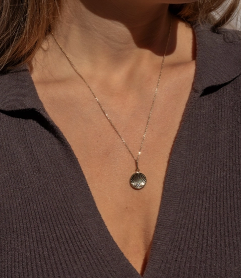 Thatch Birth of Venus Charm on  neck image