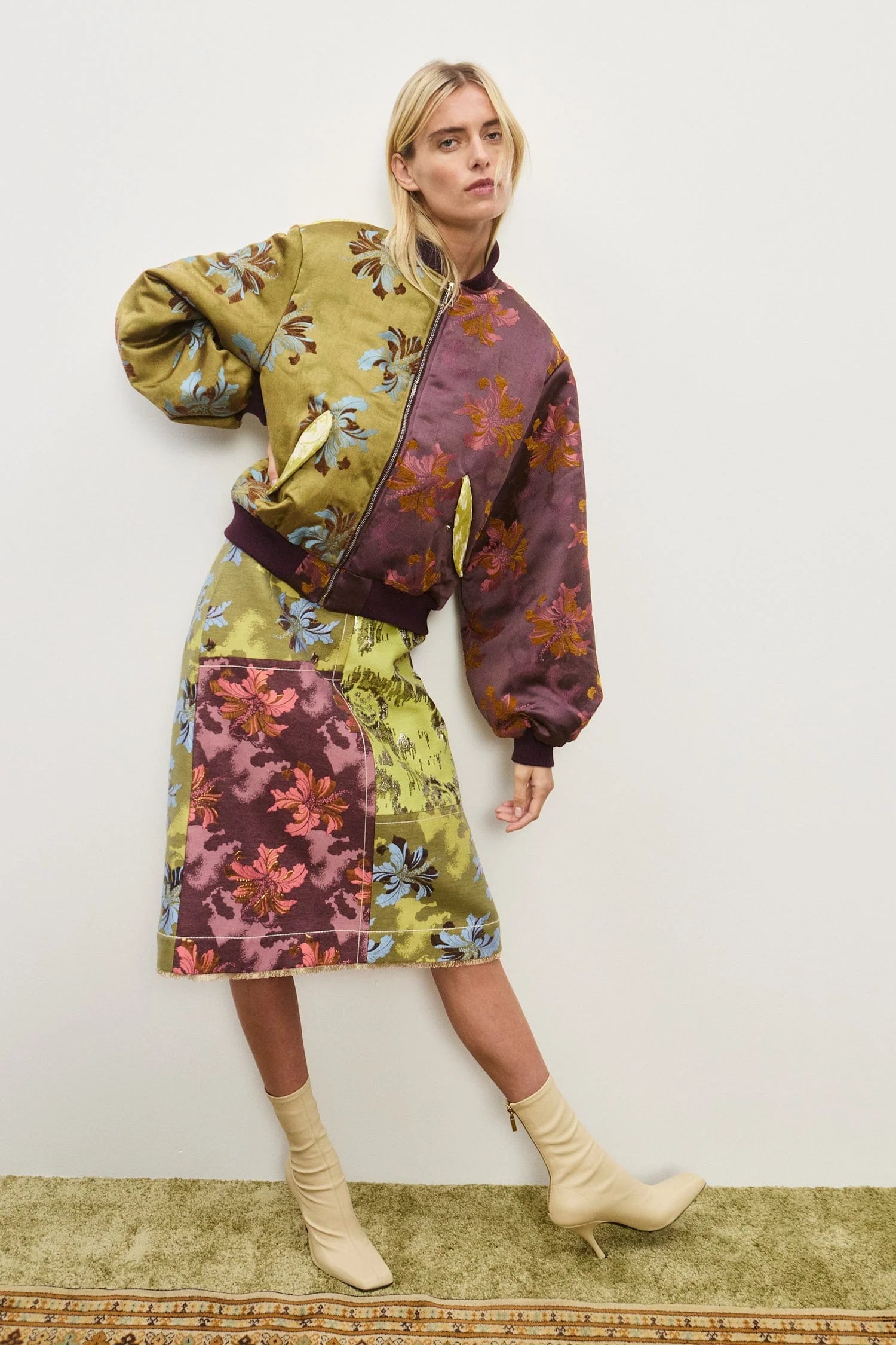 Adriana Jacquard Bomber Jacket by Alemais. With matching Skirt the Adriana Jacquard Skirt.