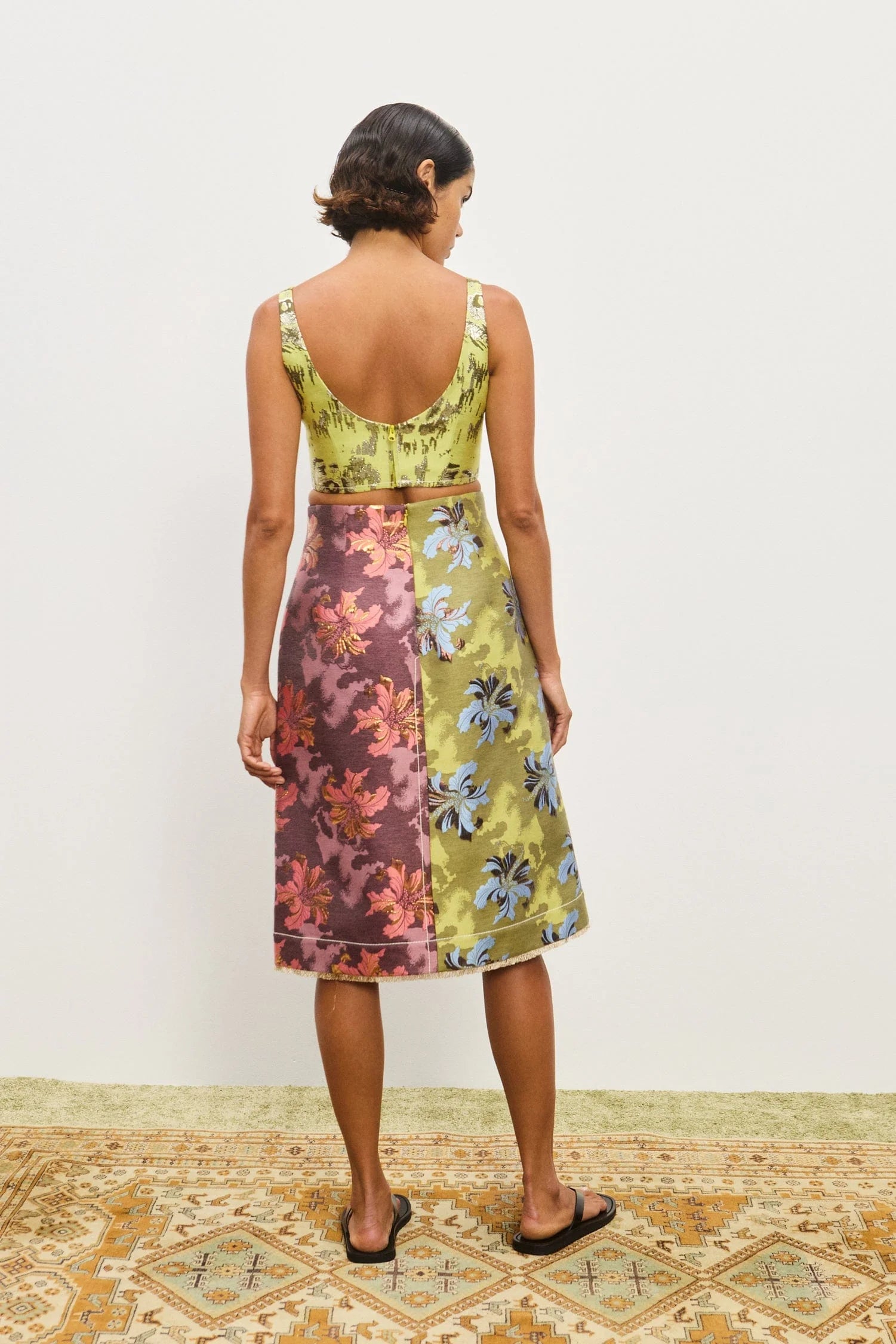 Back view of the Alemais Adriana Jacquard skirt