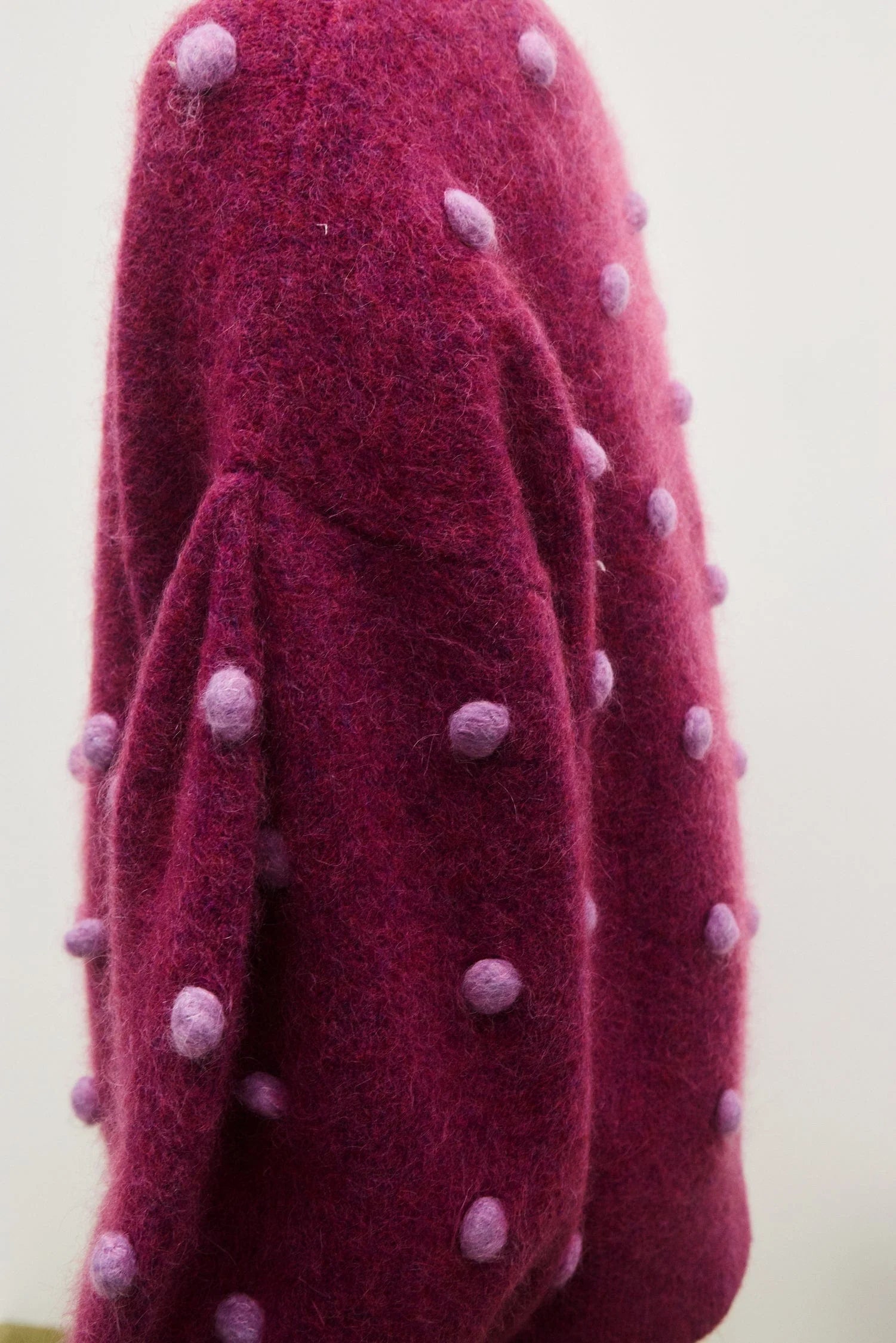 Elia Mulberry Balloon Sweater Close Up